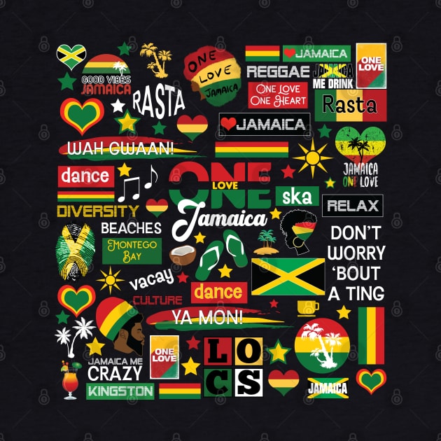 Jamaica One Love Culture Pattern by blackartmattersshop